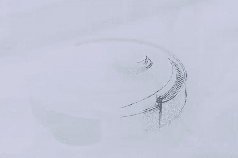 The design of the Ecovacs Deebot X1 OMNI is drawn on paper.